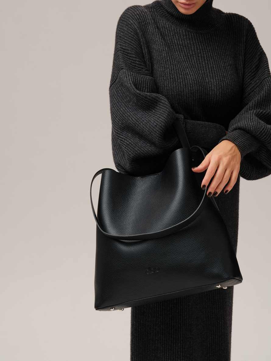 Кожаная сумка шоппер DBR 30948 черный