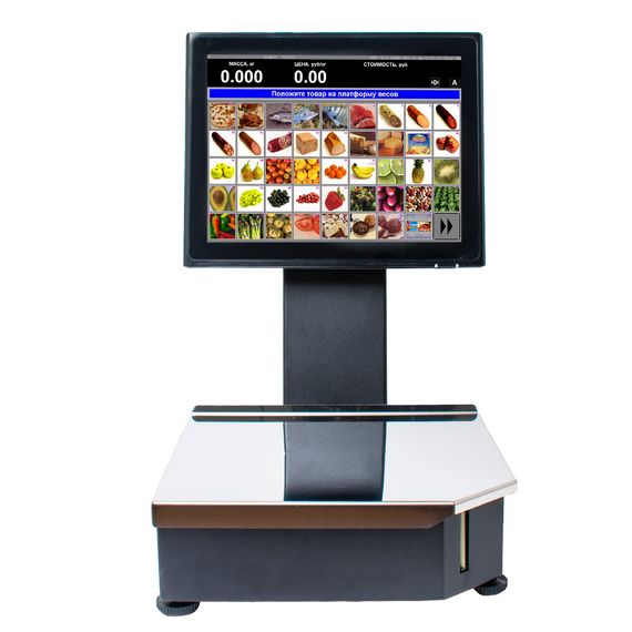Весы с печатью этикетки POScenter PC200C3V4 Base (15&quot;, емкостной, RAM 4Gb/HDD 128Gb) Windows 10, черный моноблок POScenter
