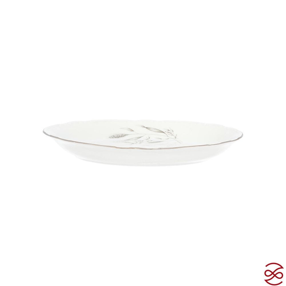 Блюдо овальное Thun Констанция Серебряные колосья 21 см