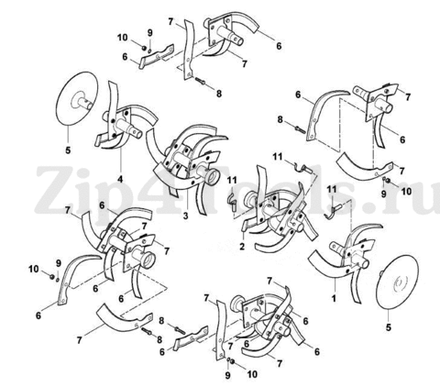 Комплект пропашки  VH660  справа внеш.