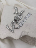 Брошь СЛ. серебристая 6,5 см