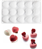 Силиконовая форма для мусса "Сердце" 15 ячеек