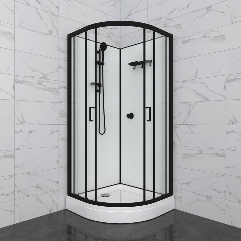 Душевая Кабина Прайм-Блэк 90*90 А без крыши