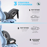 Автокресло детское ISOFIX YB102A (Dark grey PU/Темно-серый экокожа)