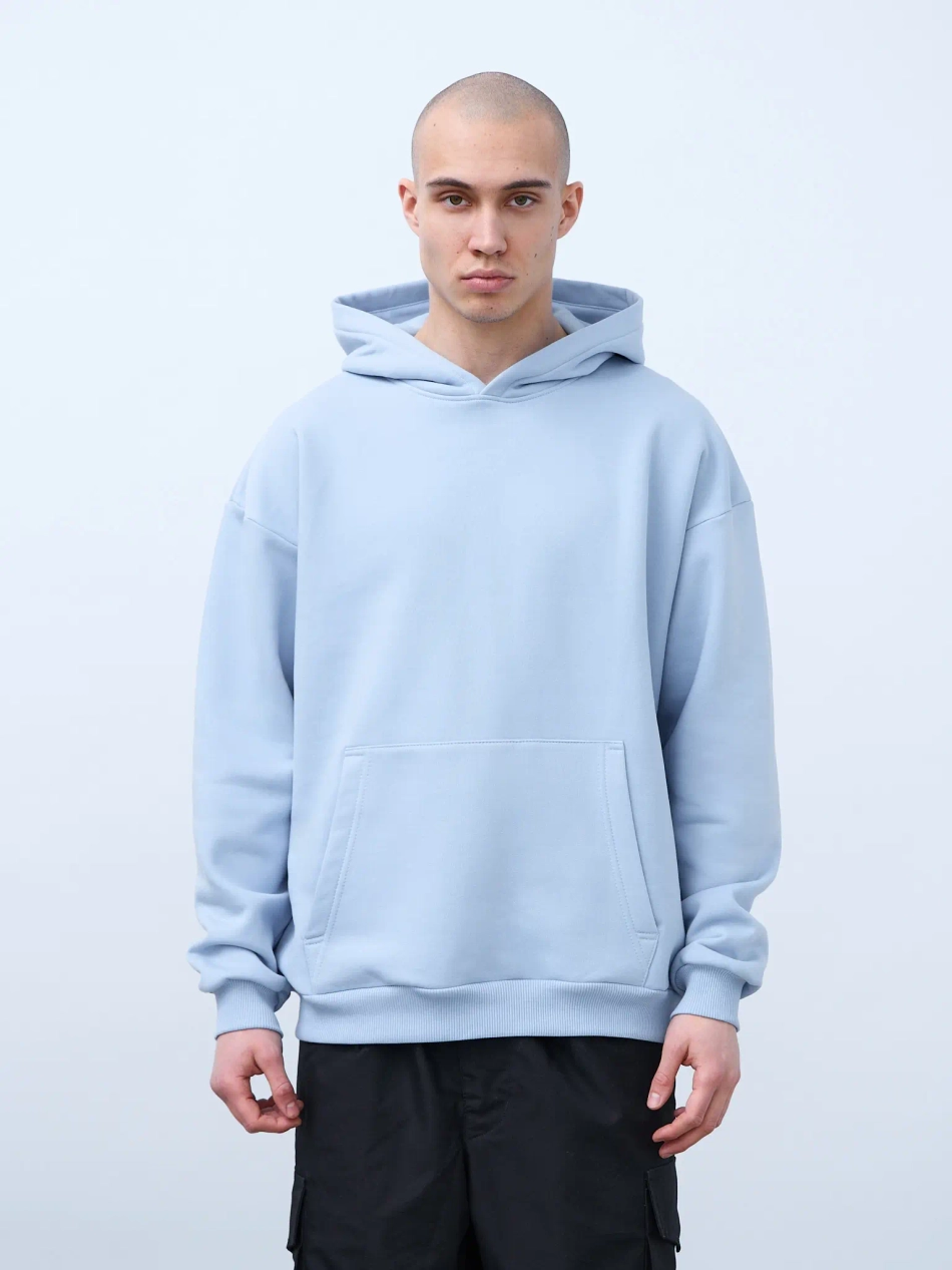 Худи оверсайз с начесом (голубой)