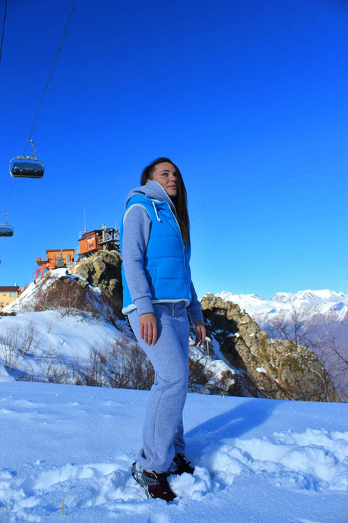 Жилетка утеплённая женская джинс