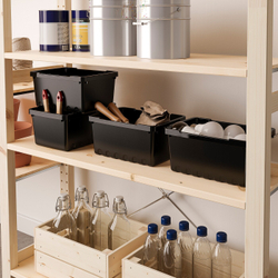 IKEA UPPSNOFSAD  (ИКЕА УППСНОФСАД)  -  Контейнер, черный, 25x17x12 см/3,5 л