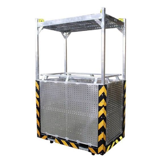 Люлька подвесная алюминиевая MEGAL ЛПА - 2/1 с защитным демпфером сигнального цвета