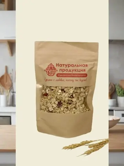 Гранола с клюквой и курагой 250 гр