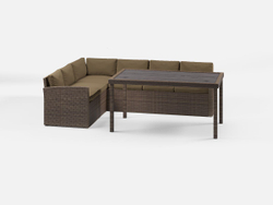 Обеденная группа из искусственного ротанга Кингстон Макси + 3 кресла Сантьяго