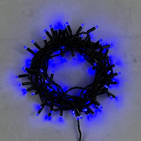 Светодиодная гирлянда с колпачком 100 синих LED ламп 10 м., 220-230 В., черный провод ПВХ, IP65, Beauty Led (PST100CAP-11-2B)