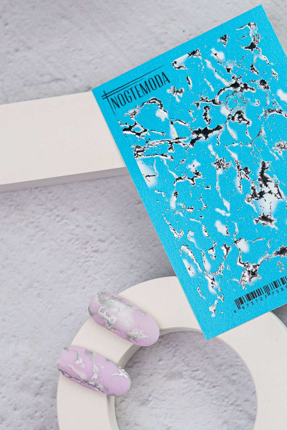 Nogtemoda Слайдер дизайн combi CF064 Мрамор, серебро