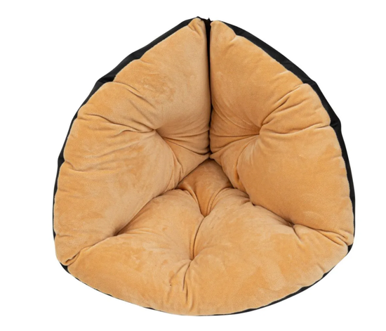 XODY Лежанка Ракушка экокожа черно-бежевая