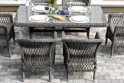 "Амароне" обеденная группа из искусственного ротанга на 6 персон, цвет графит