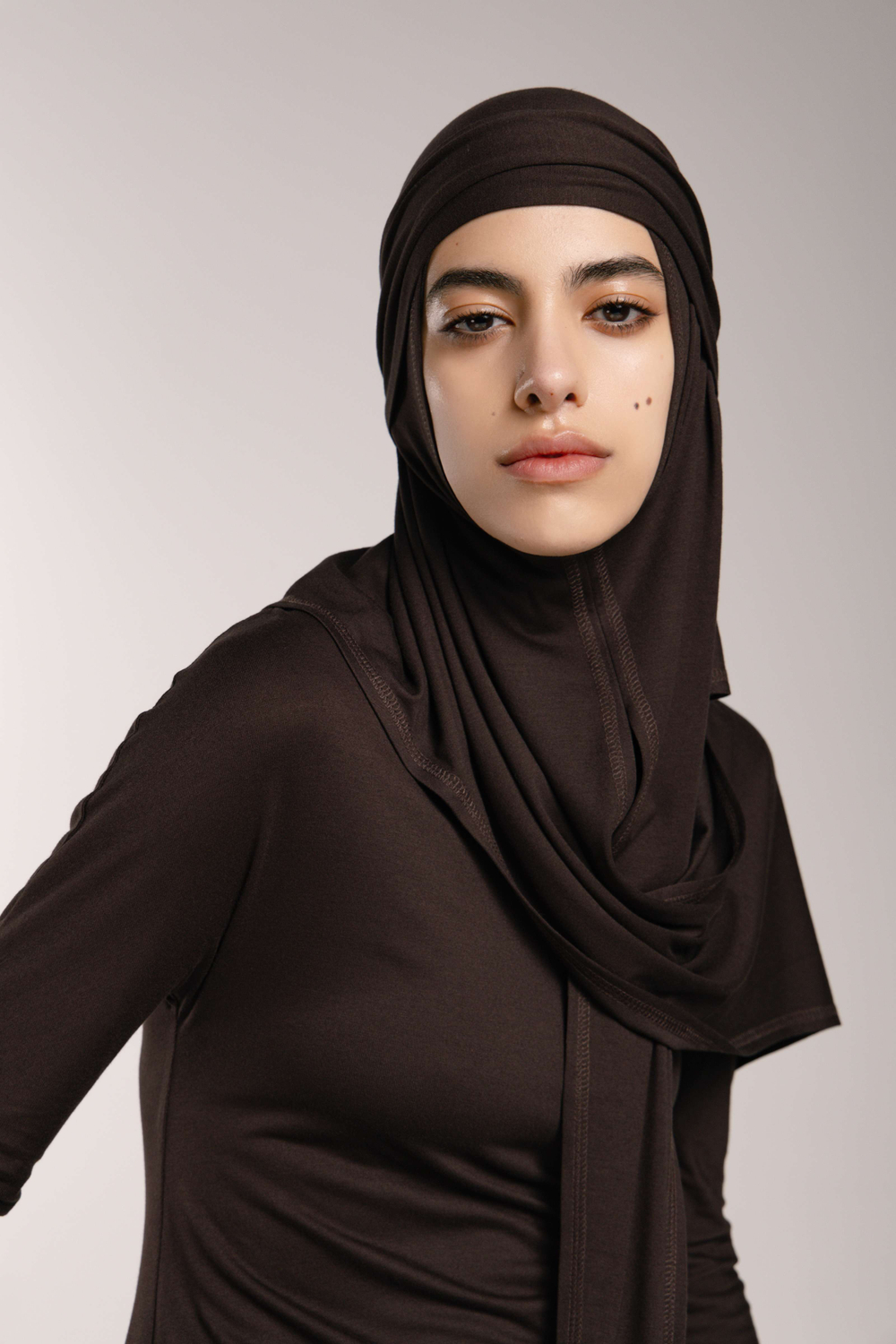 Хиджаб Молик тройка коричневый