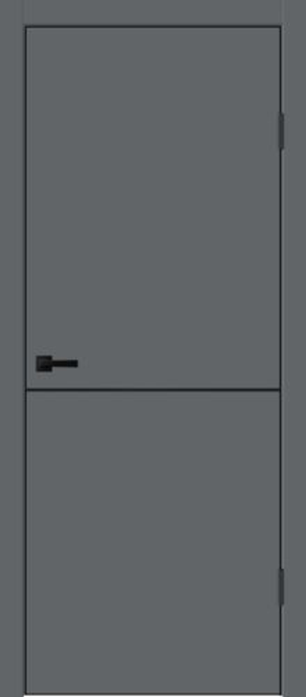 Межкомнатная дверь Velldoris Techno Black Н1 PG (черная алюминиевая кромка с 4-х сторон, молдинг черный) Вулкан