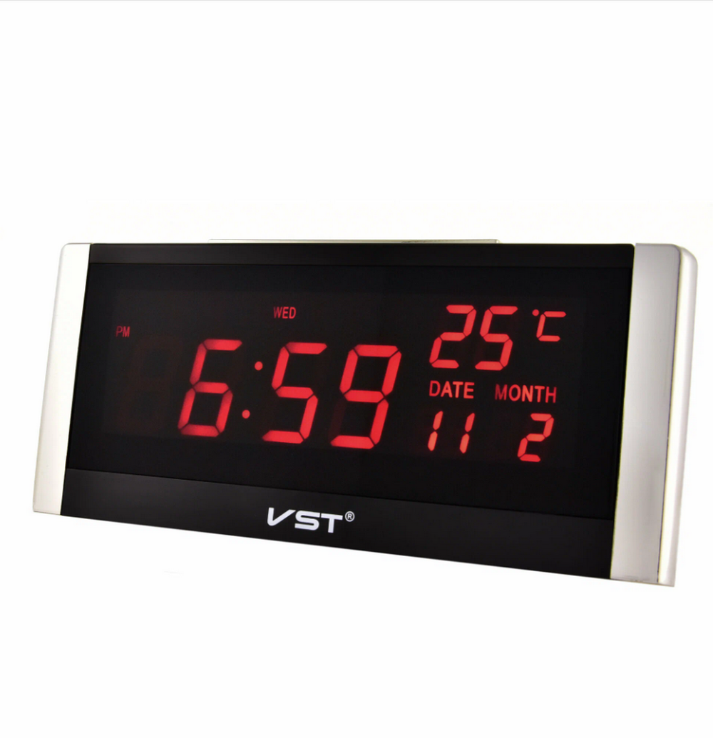 Часы VST-731W-1 C`/дата, красное свечение (USb питание)