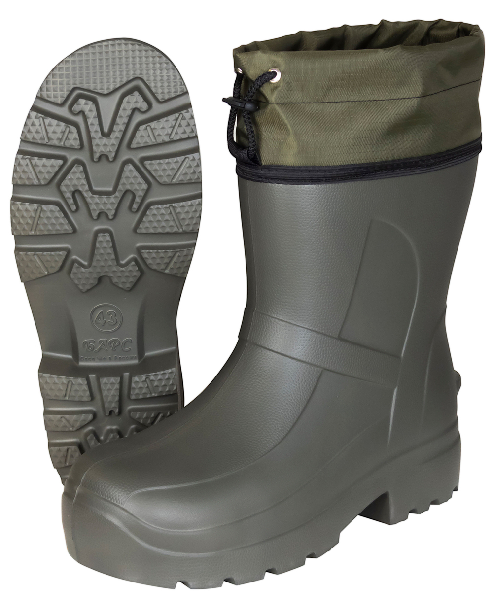 Полусапоги ЭВА (С-125КПКС) морозостойкие (-30С), МБС КЩС, с манжетой, ПКП Кевлар, Оливковые