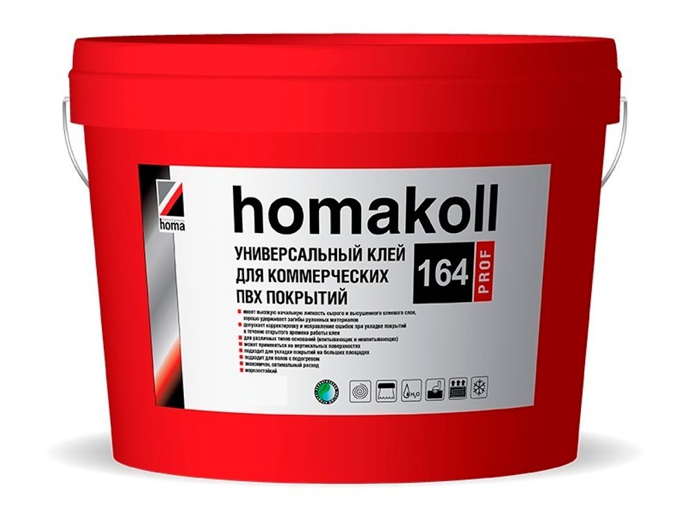 Клей Homakoll для ПВХ покрытий 164 Prof, 20 кг, 300-500 г/м2, для ком. линолеума (морозостойкий)