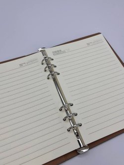 Блокнот органайзер А5 на кольцах 96 л. на магните в линейку серый (5919-5)