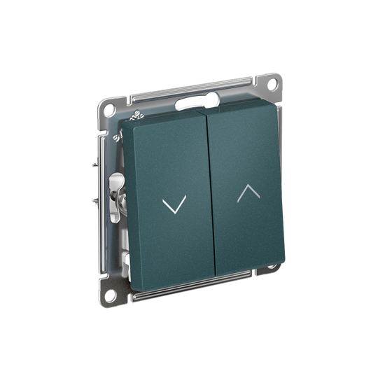 ATLASDESIGN 2-клавишный ВЫКЛЮЧАТЕЛЬ ДЛЯ ЖАЛЮЗИ, сх.4, 10А, механизм, ИЗУМРУД