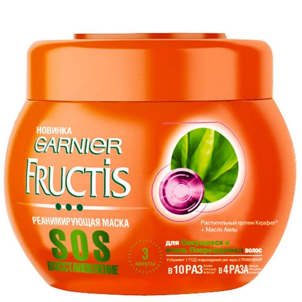 Garnier Fructis Маска для волос SOS Восстановление, для секущихся и поврежденных волос, 300 мл