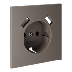 Накладка для розетки с заземлением и защитными шторками, с USB A+A, S70 (капучино)