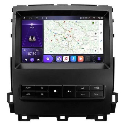 Магнитола для Lexus GX470 J120, Toyota Land Cruiser Prado 120 (климат на большом экране) - Carmedia SF-9696-2 QLed+2K, Android 12, TS10,  CarPlay, 4G SIM-слот