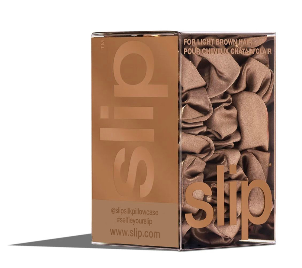 Набор резинок для волос из 100% шелка Slip Silk DARK BROWN