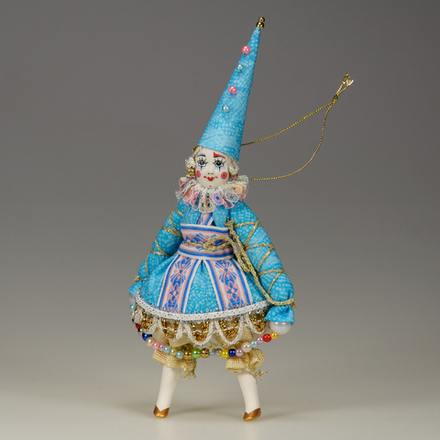 Ёлочная игрушка Клоунесса в высоком колпачке