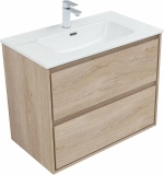 Тумба с раковиной Aquanet Милан 336384/330431 80 дуб светлый