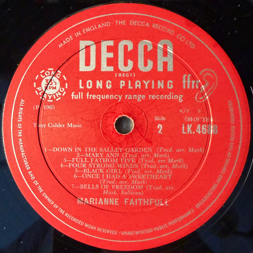 Marianne Faithfull ‎– Come My Way (Англия 1965г.) Т