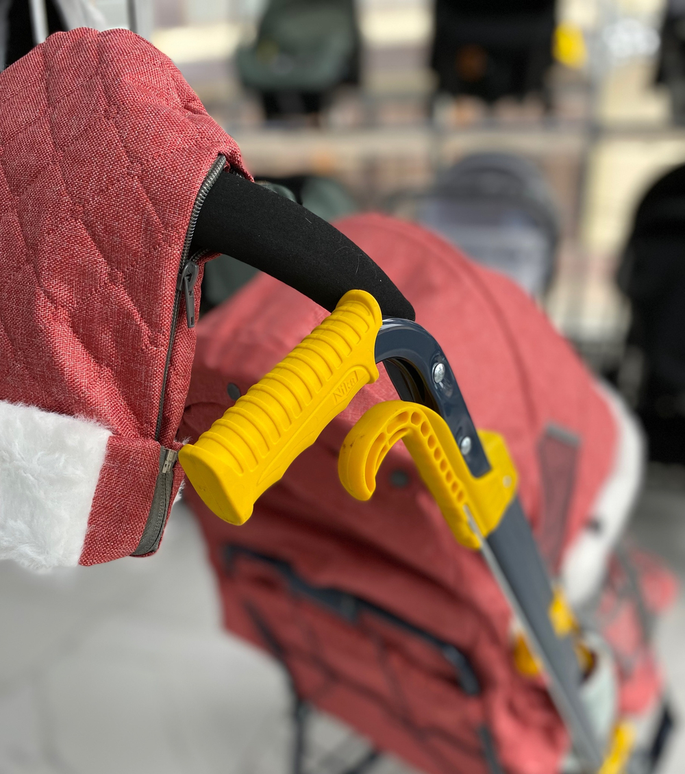 Коляска комбинированная (санки - коляска) «Ника Детям 7-7» джинс красный (арт. НД7-7/2)