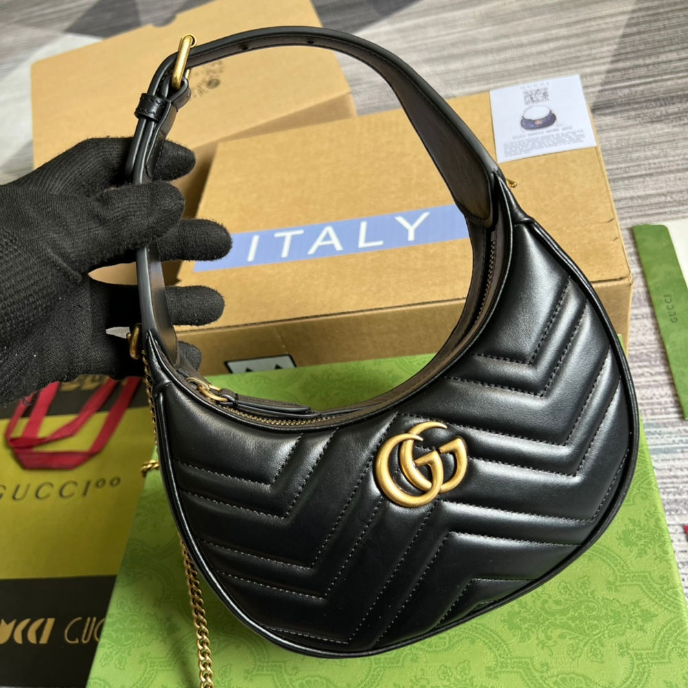 Gucci GG Marmont Half-Moon-Shaped Bag