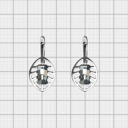 "Геалея" серьги в серебряном покрытии их коллекции "Грани" от Jenavi с английским замком