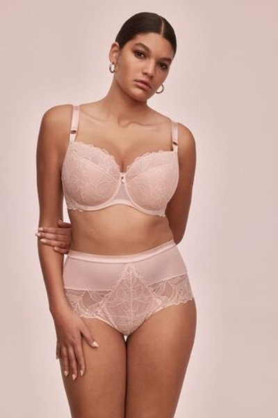 Кружевной бюстгальтер Glow с шитыми чашками plus size (Размер: 95G) (Цвет: пудровый)