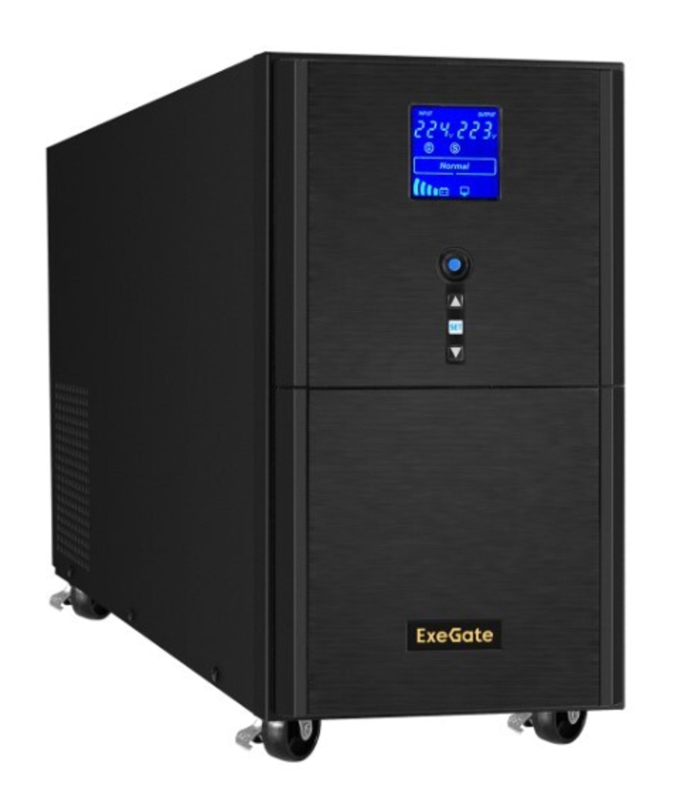 Источник бесперебойного питания  Exegate SineTower SN-5000.LCD.AVR.2SH.1C13.T.RJ.USB