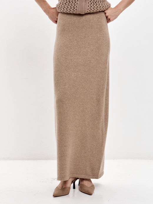 Кашемировая юбка с люрексом