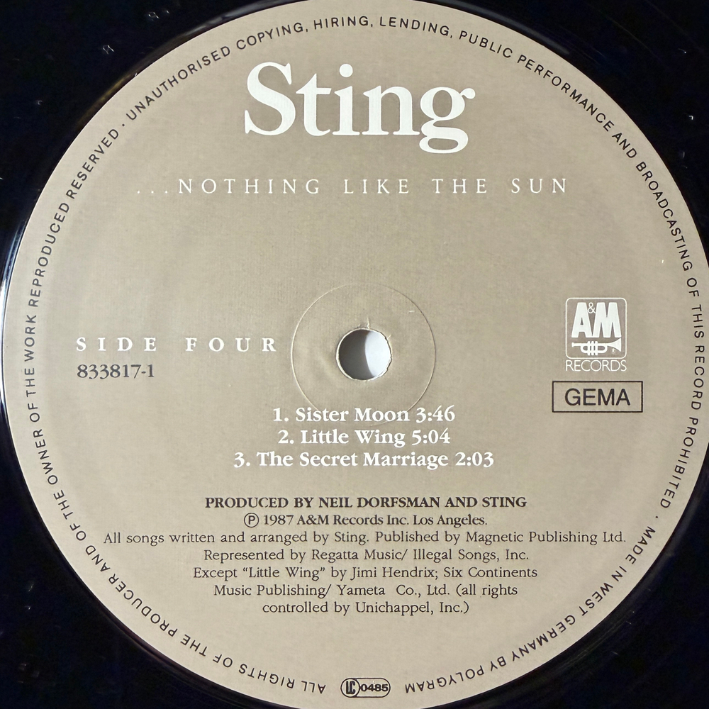 Sting - Nothing Like The Sun 2LP (Германия 1987г.)