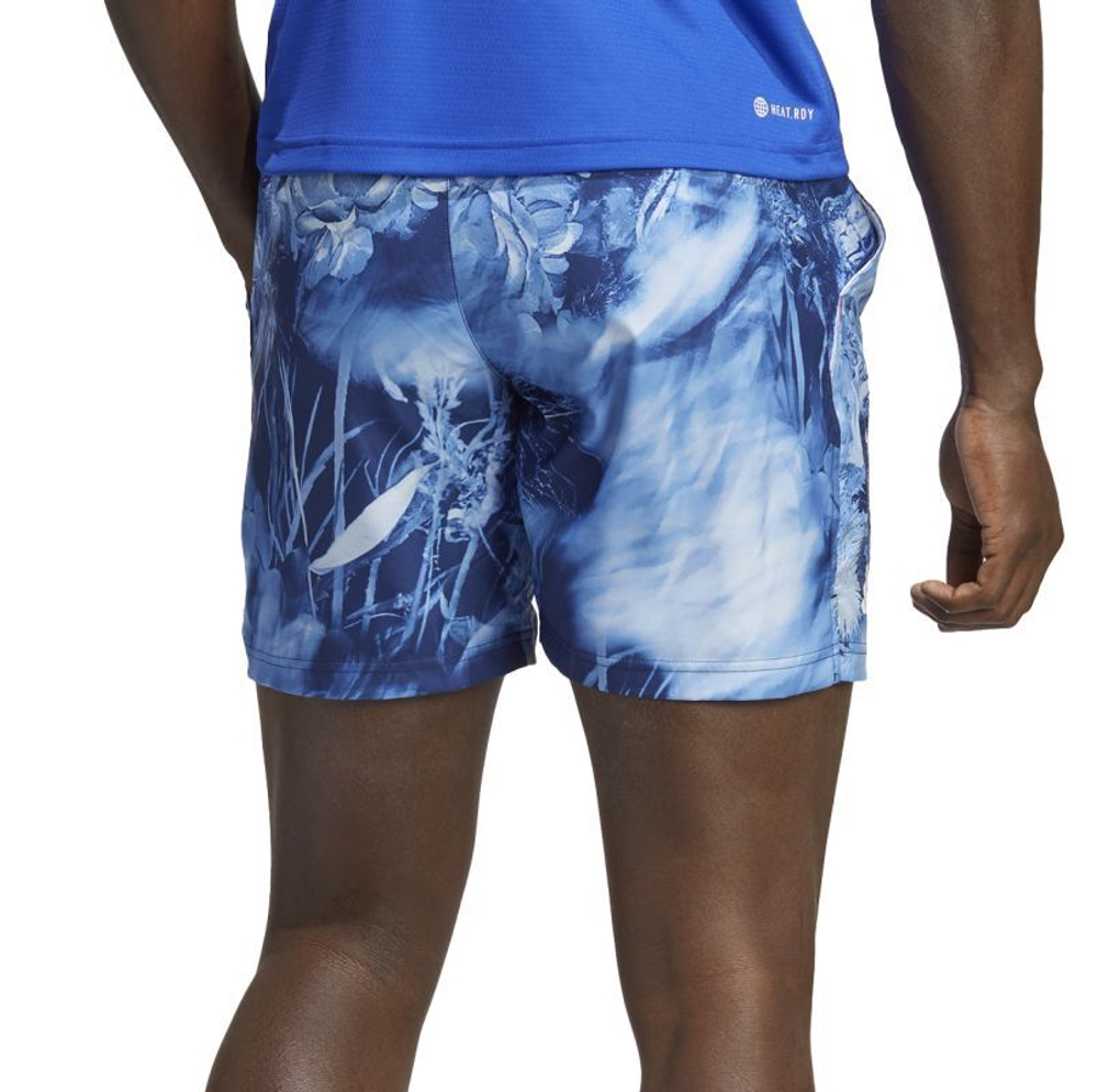 Мужские теннисные шорты Adidas Melbourne Ergo Tennis Graphic Shorts - разноцветный/victory blue/white