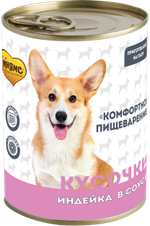 Мнямс Консервы для собак Кусочки в соусе с индейкой "Комфортное пищеварение", 400 г