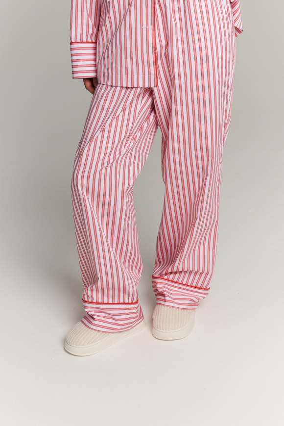 Брюки с кантом из сатина в полоску