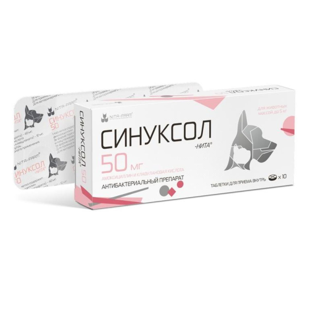 НИТА-ФАРМ Синуксол-нита 500 мг, таблетки, 10 шт. Амоксициллин.