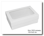 Коробка с окном код 1832 размер 15х10х5 см белая