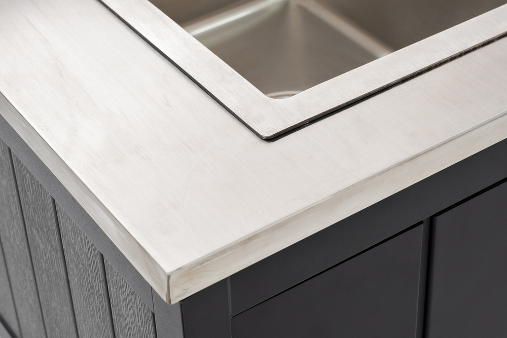 Модуль уличной кухни из алюминия БЕЙС (мойка из нержавеющей стали)