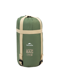Спальный мешок летний Naturehike LW180, зеленый (NH21MSD09), молния слева