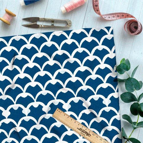 Ткань премиум сатин мелодичные звуки моря