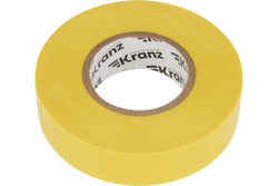 Профессиональная изолента ПВХ KRANZ 0,18х19 мм, 20 м, желтая KR-09-2802