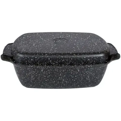 Гусятница 5,5л темный мрамор