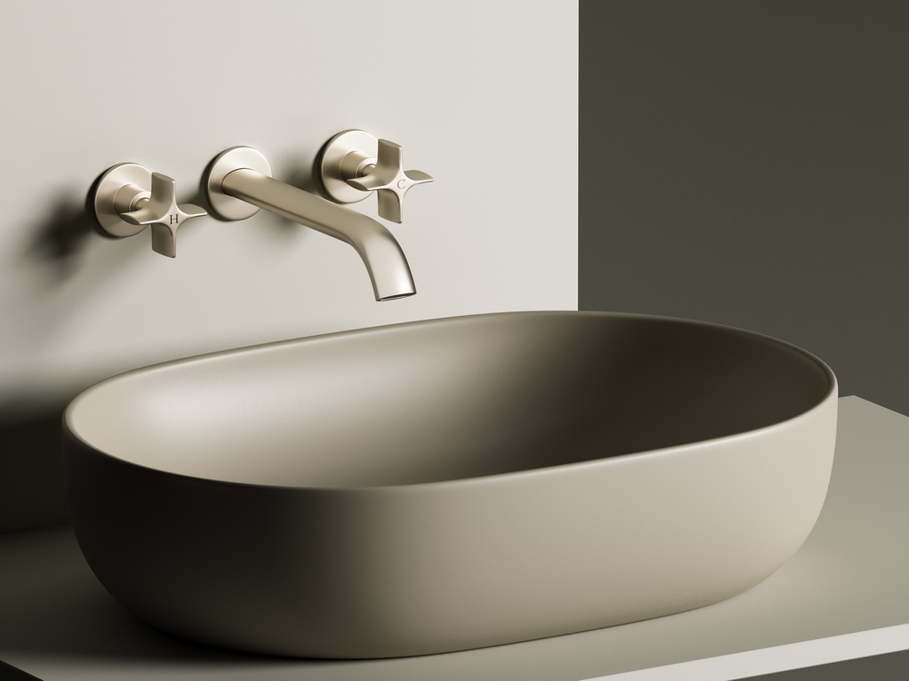 Умывальник чаша накладная овальная (цвет Капучино Матовый) Element 600x415x135мм